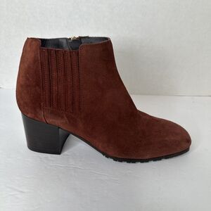 NEW Womans Sz 9 Aquatalia Brown Dalia Ankle Boot Zipper Side Block Heel  Italy